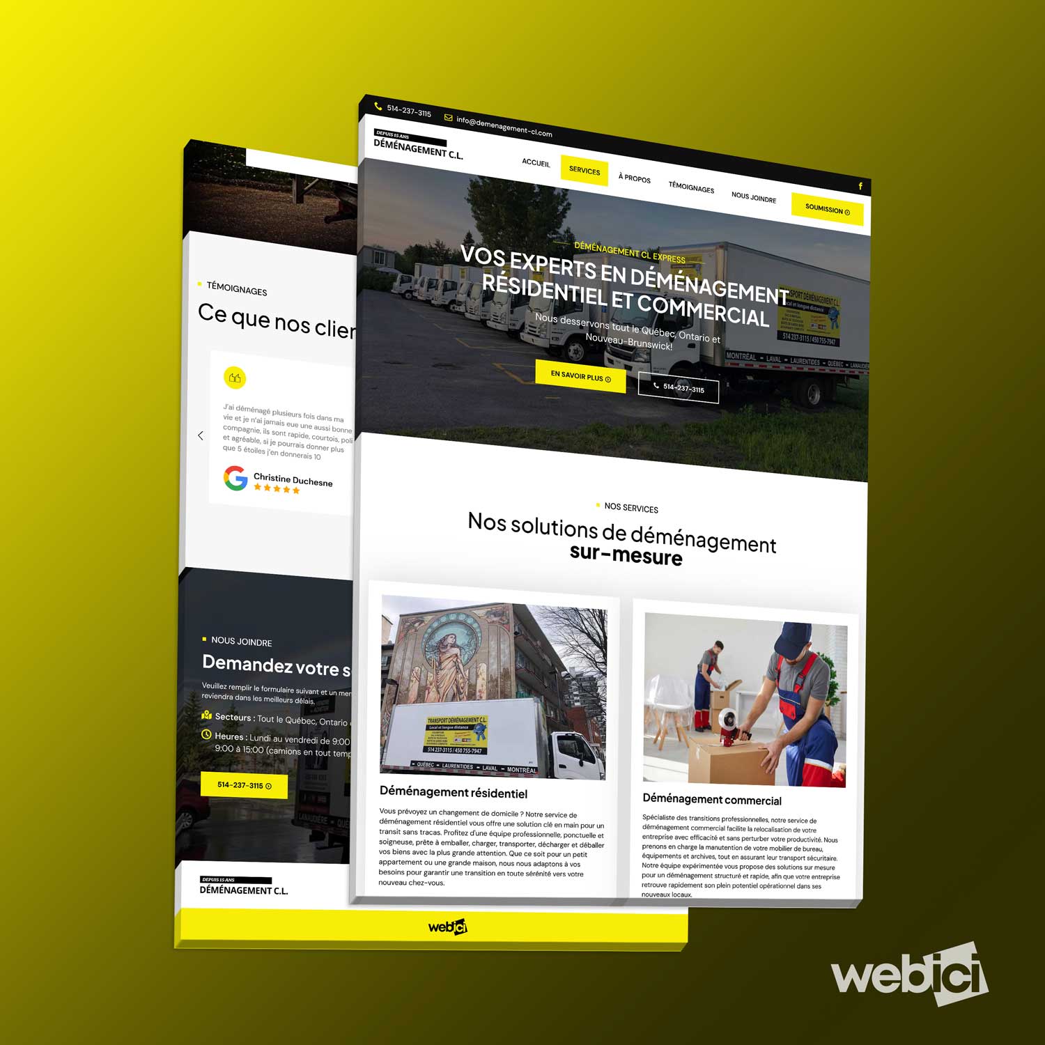 Site web réalisé par Webici — Déménagement CL Express