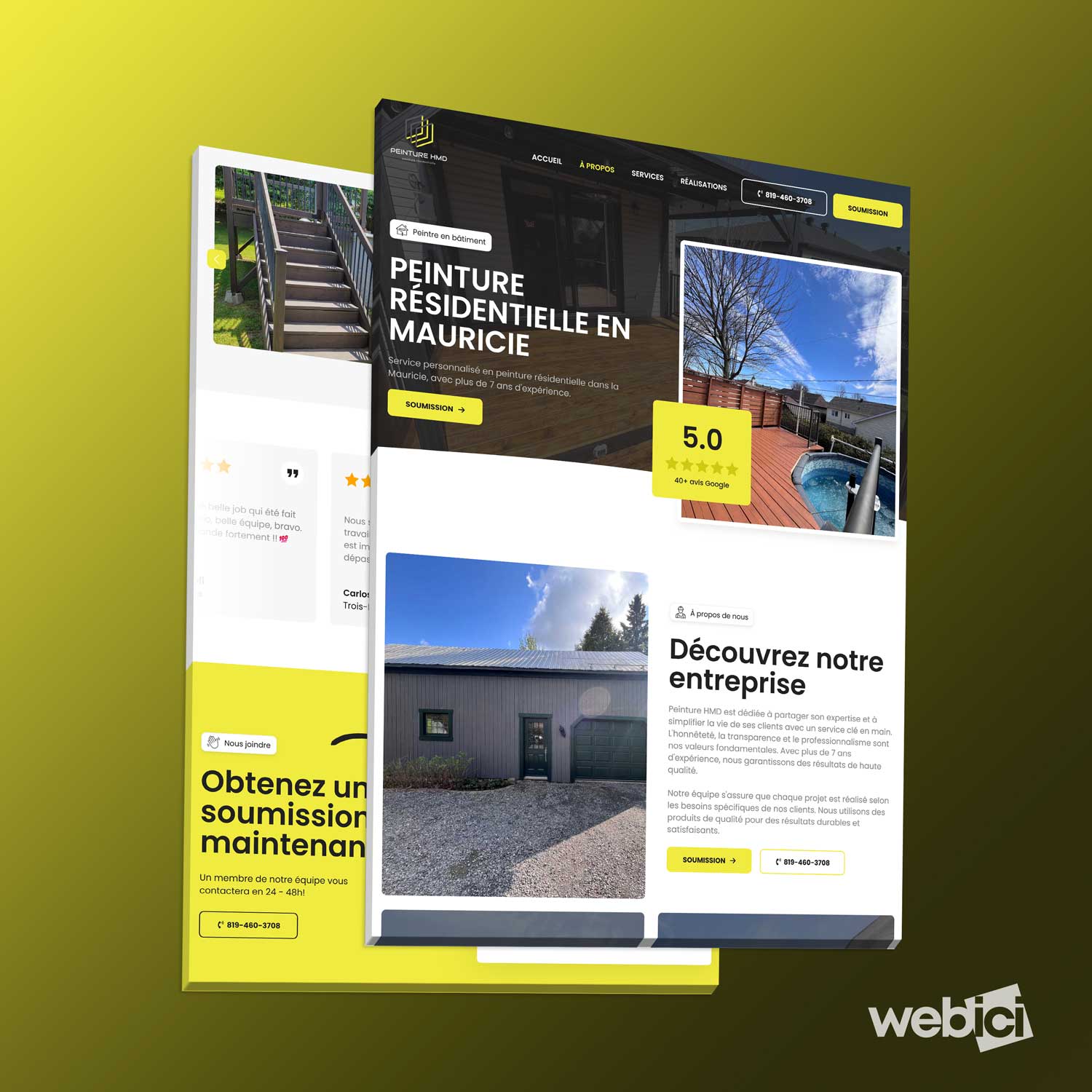 Site web réalisé par Webici — Peinture HMD