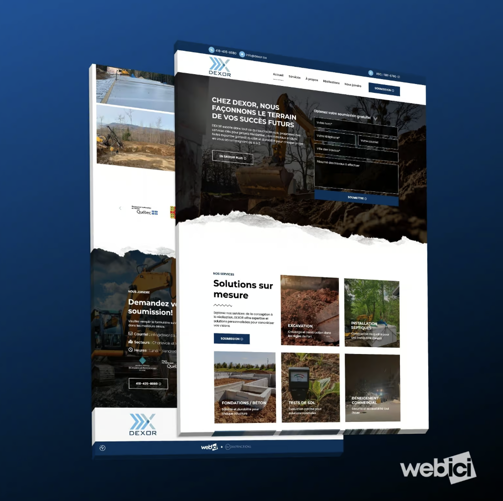 Aperçu d'un site intelligent Webici — Dexor